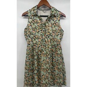 Volcom‎ Floral Dress Sleeveless Fit Flare Short Skater Collared Size S